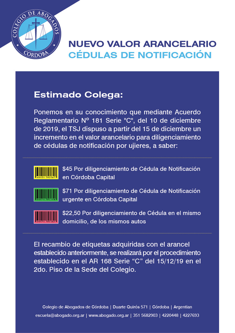 Cédulas de Notificación